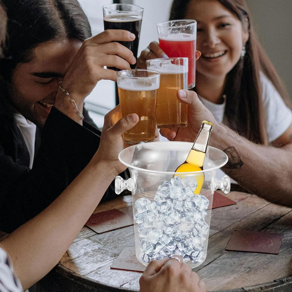 Acrylic Ice Bucket with Handle for Parties and Bars