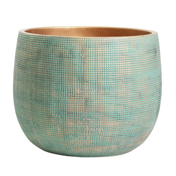 Bali 10 Inch Ceramic Cement Plant Pot - Indoor & Outdoor Planters - Garden and Flower Pot