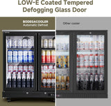 BODEGACOOLER Commercial Bar Cooler With 3 Glass Doors,11.4 Cu.Ft Under Counter B