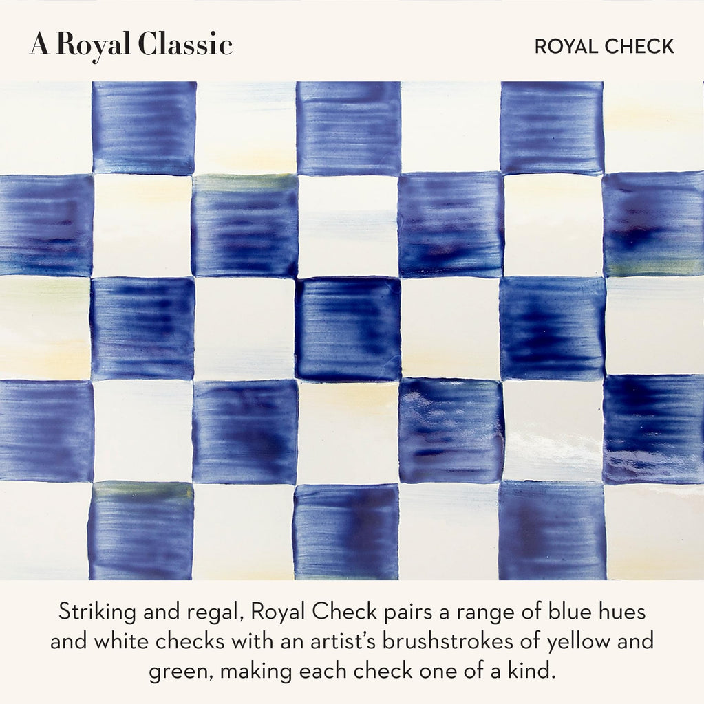 Enamel Canister Set, Blue-and-White Royal Check