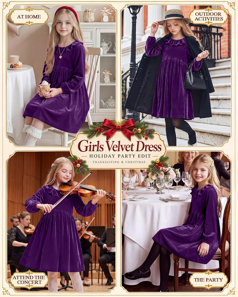 Long Sleeve Velvet Dress 5
