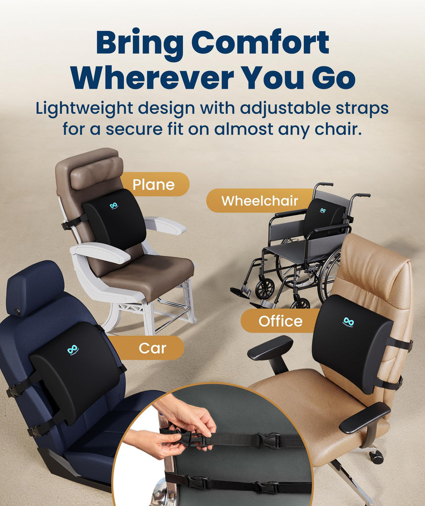 The Original Lumbar Support Pillow Chair - Improves Posture, Promotes Back Pain Relief - Superior Back Support for