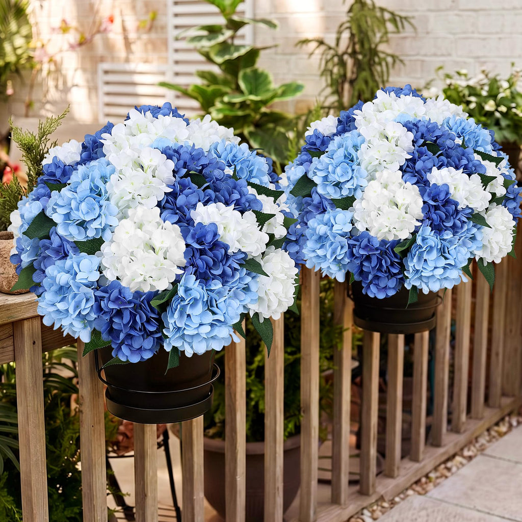 Set of 2 Faux Outdoor - Mixed Blue