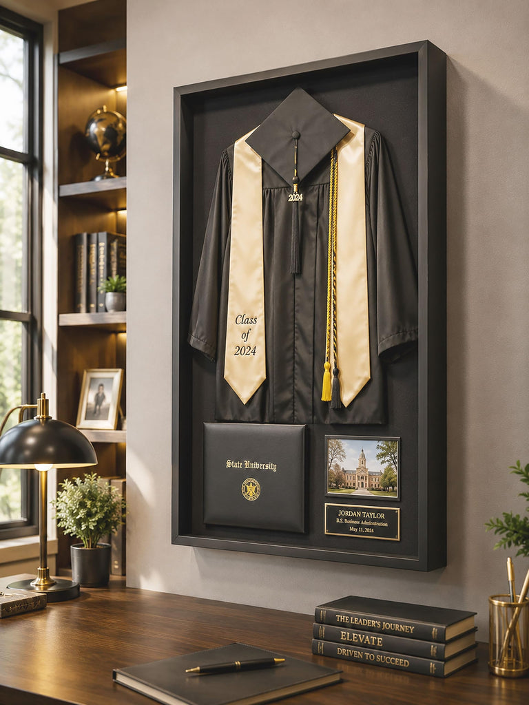 Sports Jersey Display Case - Shadow Box - 20"x30" - Black Wall Mount - Jersey Display Cabinet - Wall Hanging - Sports