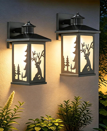 Rustic Porch Light, Motion Sensor Outdoor Lights, 2Pack