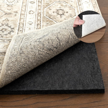 1/4" Thick Felt and Natural Rubber Backing Rug Pad - Non Slip Carpet Gripper for 8 x 10 Ft Area Rugs - Protective