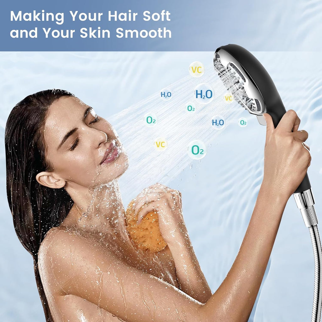 Filtered Shower Head with Handheld, High Pressure 7-Spray Showerhead with Filters for Hard Water