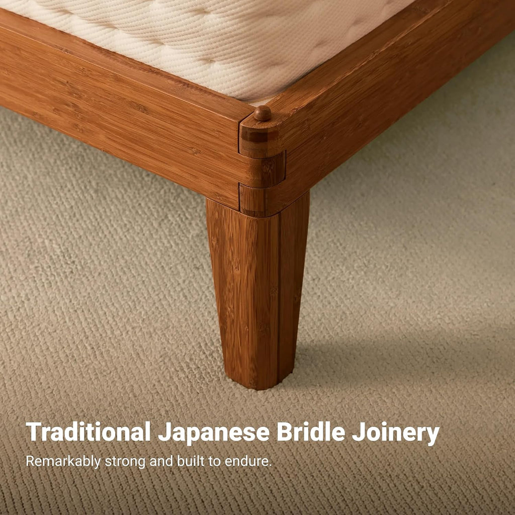 Bamboo Japanese Joinery Bed Frame with Headboard