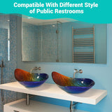 Aquaterior Tempered Glass Bathroom Vessel Sink Waterdrop Artistic Vanity Above Counter Top Mount Basin Victorian Era