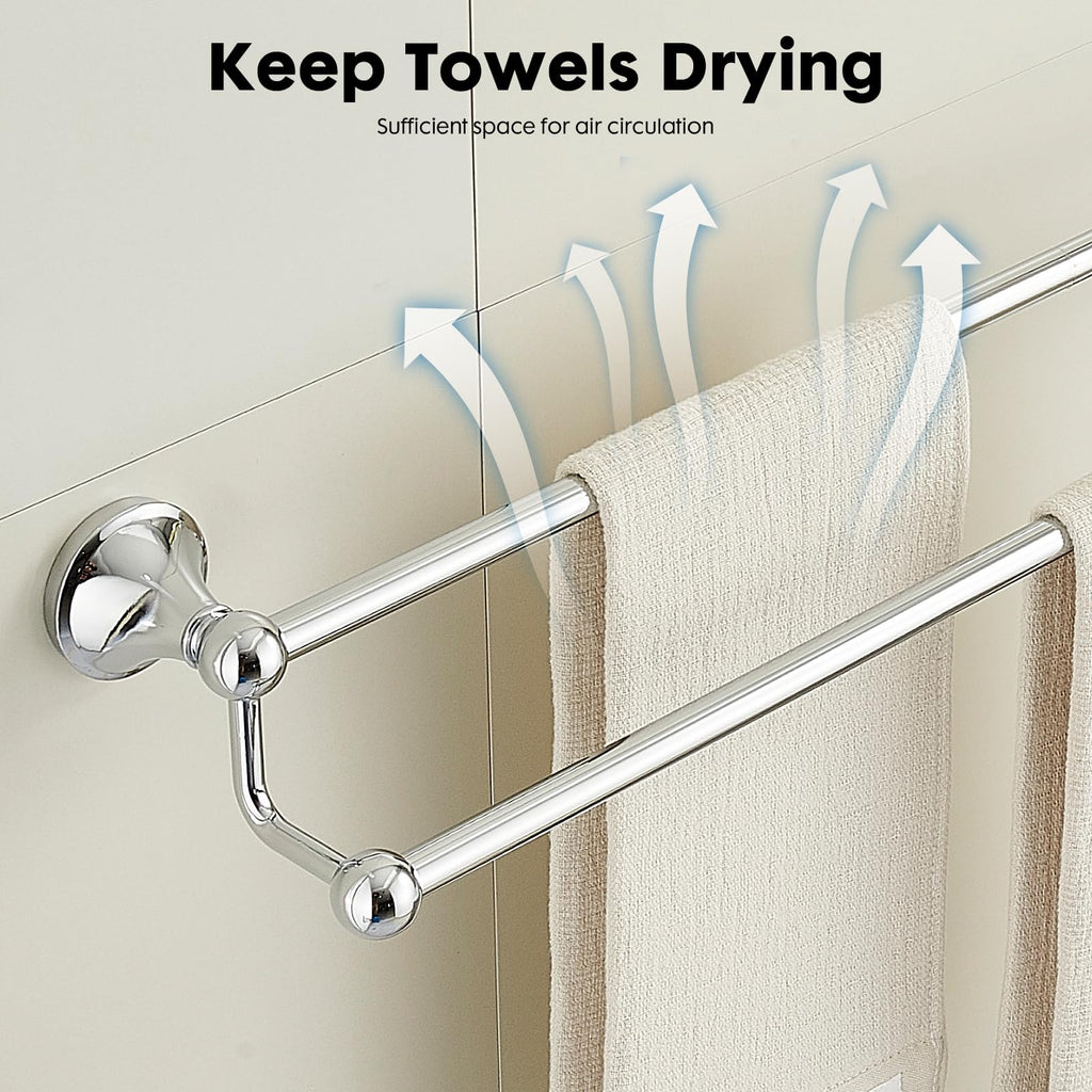 24 inch Double Towel Bar Towel Racks Chrome