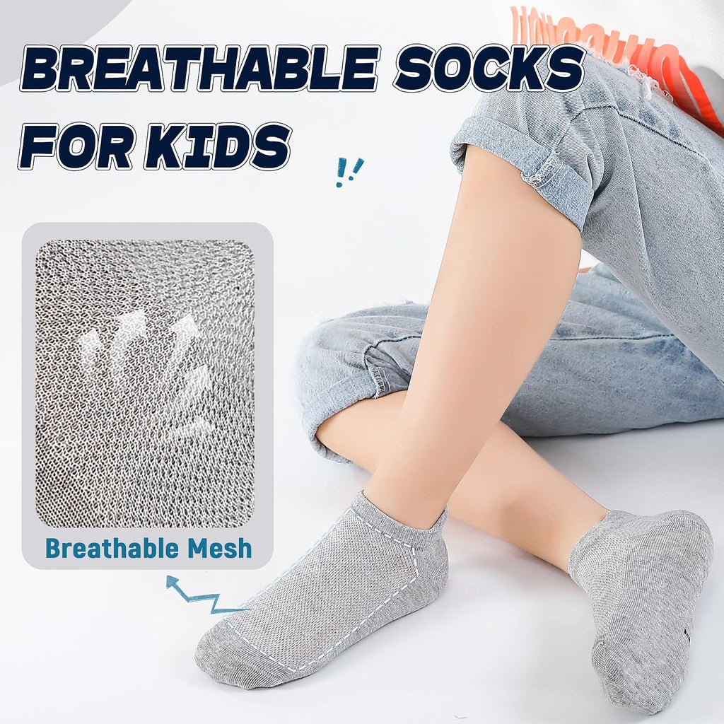 Kids Ankle Socks Low Cut Breathable Mesh Thin Cotton Socks For Little Boys Girls 9 Pairs