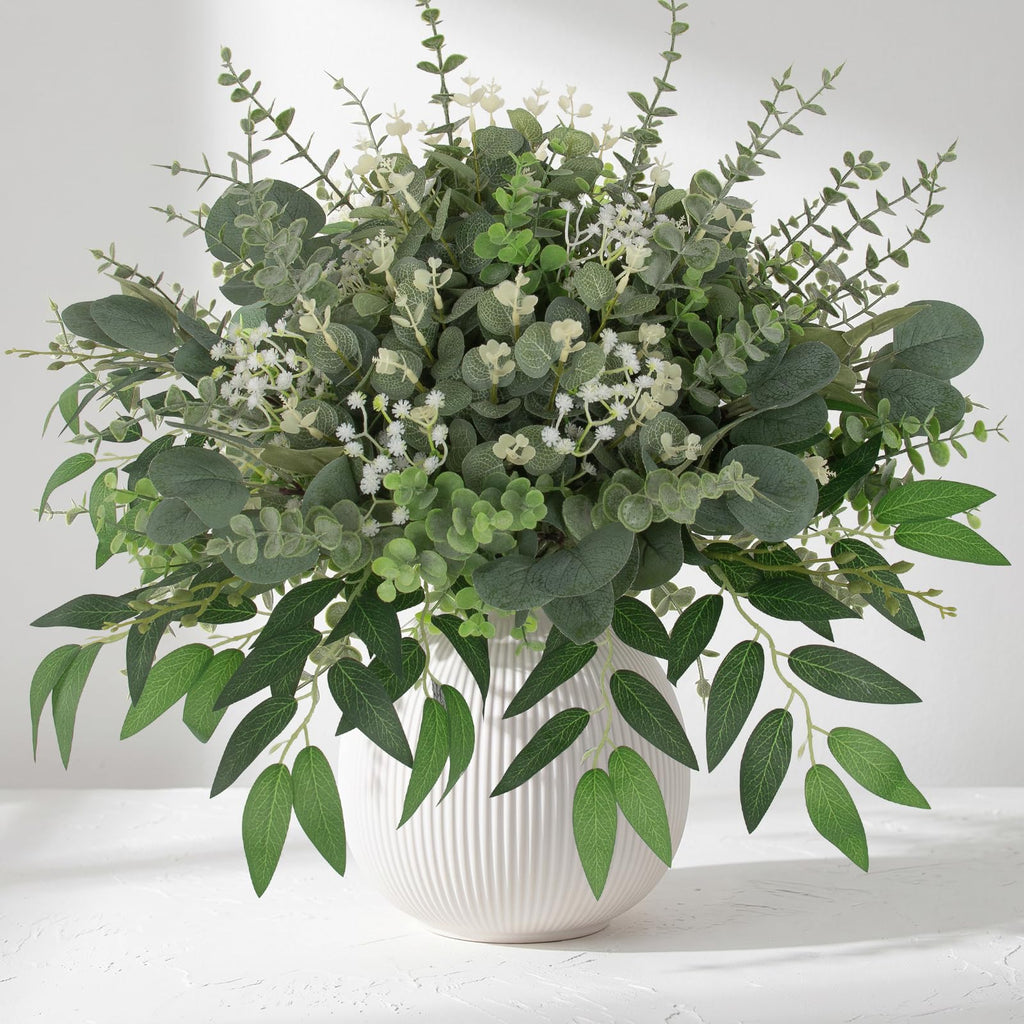 270 Pcs Mixed Artificial Eucalyptus Leaves Stems for Centerpieces