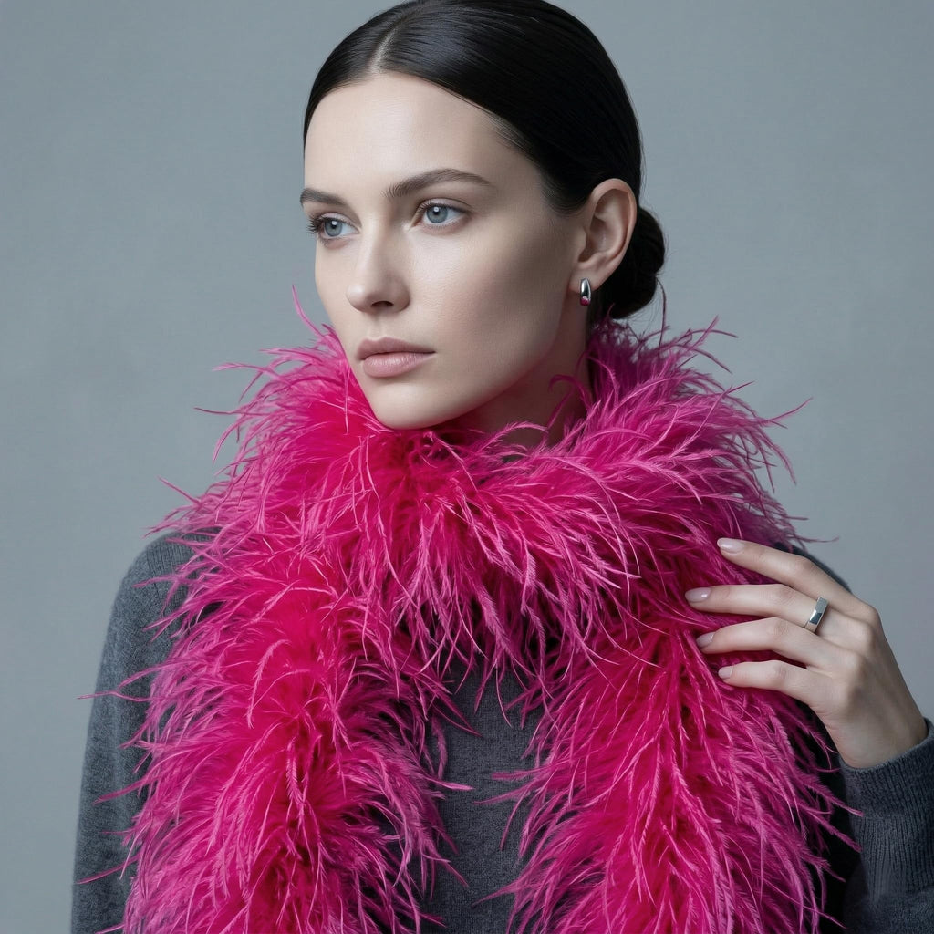 5 ply Hot Pink Ostrich Feather Boas.