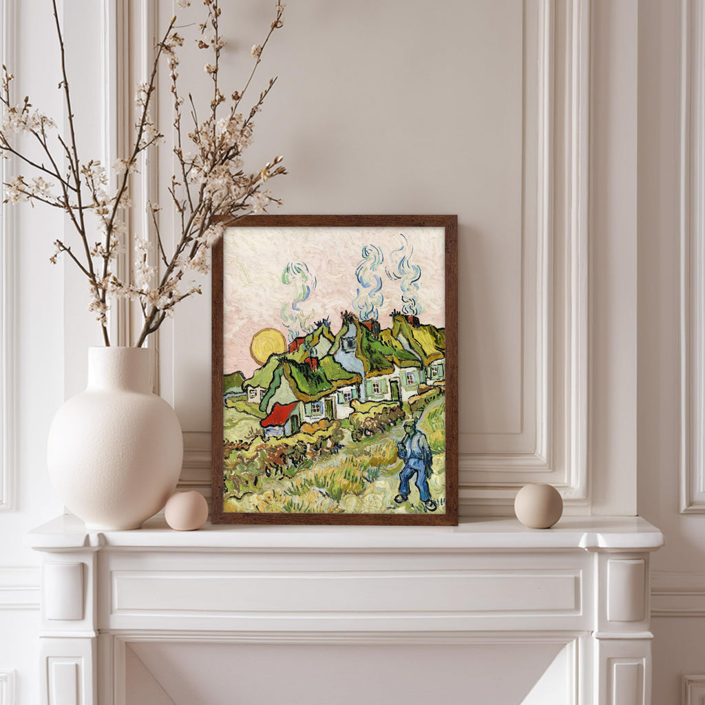 Master Vintage Van Gogh Poster - Retro Houses and Figure Painting Print - Impressionism Art - Gift for Him, Her