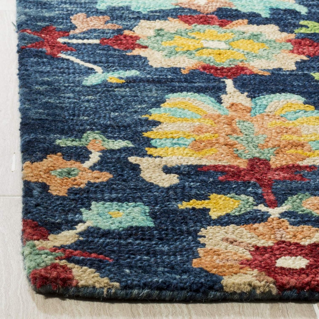 Aspen 8' x 10' Navy/Red Handmade Boho Wool Area Rug