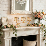 3 Arms Crystal Candle Holders, Arch Candlestick Table Candelabras Centerpieces, Dinning Room, Cabinet Ornaments, Home