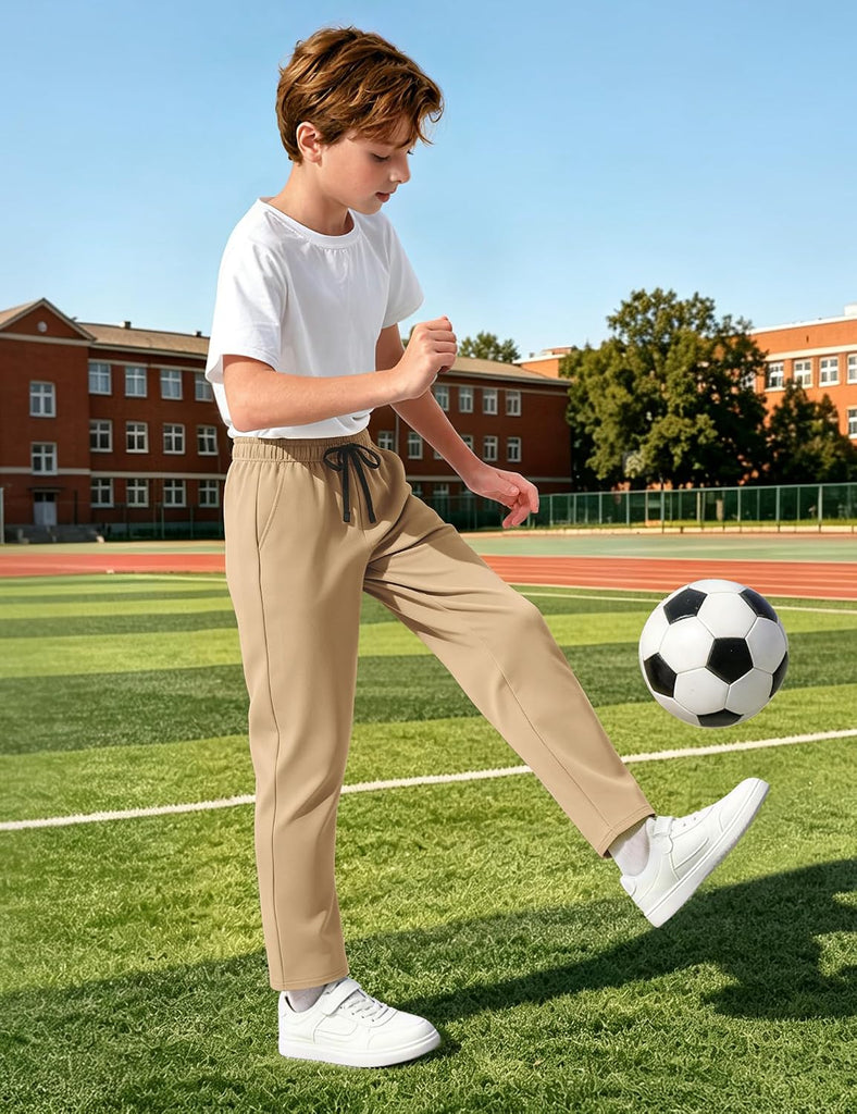 Boys Athletic Pants Tapered Joggers School Uniform Cloth