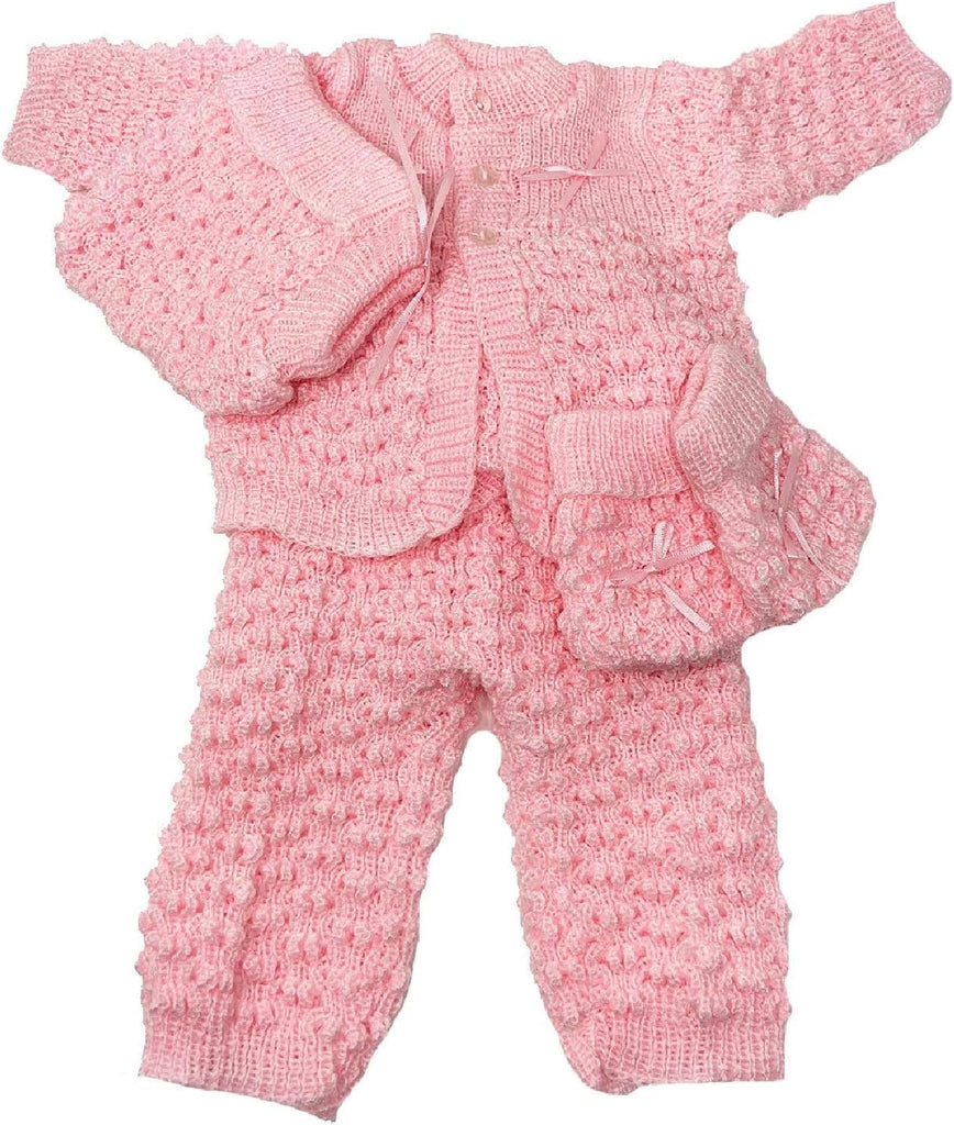 Newborn Infant Baby 5 Pieces Knit Crochet Set Warm Winter Fashionable Layette Set Comfort Girls Boys Unisex
