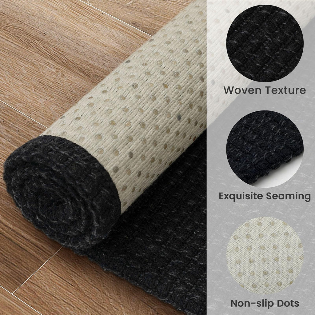 Woven Runner Rug Washable Runners s Extra Long Cotton Non Slip Rubber Backed Kitchen Runner Braided Indoor
