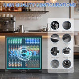 Back Bar Cooler with 2 Glass Doors, 7.4 Cu.ft Under Counter Height Beverage Refr