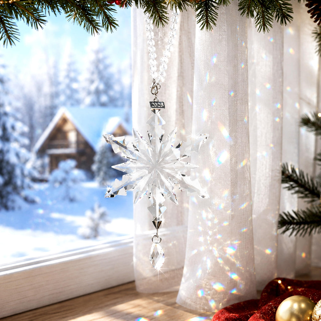 2026 Crystal Snowflake Hanging Ornament for Christmas Tree