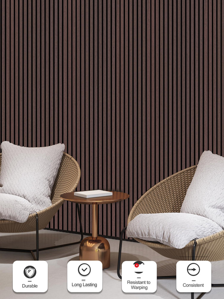 Wood Panels for Wall, Walnut, 4 Pcs, 94.5x12.5 in