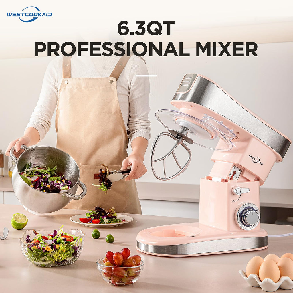 Stand Mixer 6-Speed Pulse Tilt-Head 6.3QT Pink