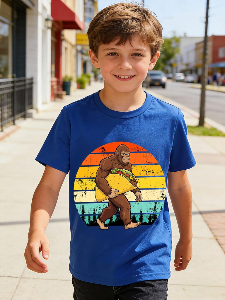 Boys 2 Pack Graphic T-Shirts, Stretch Short Sleeve Tees