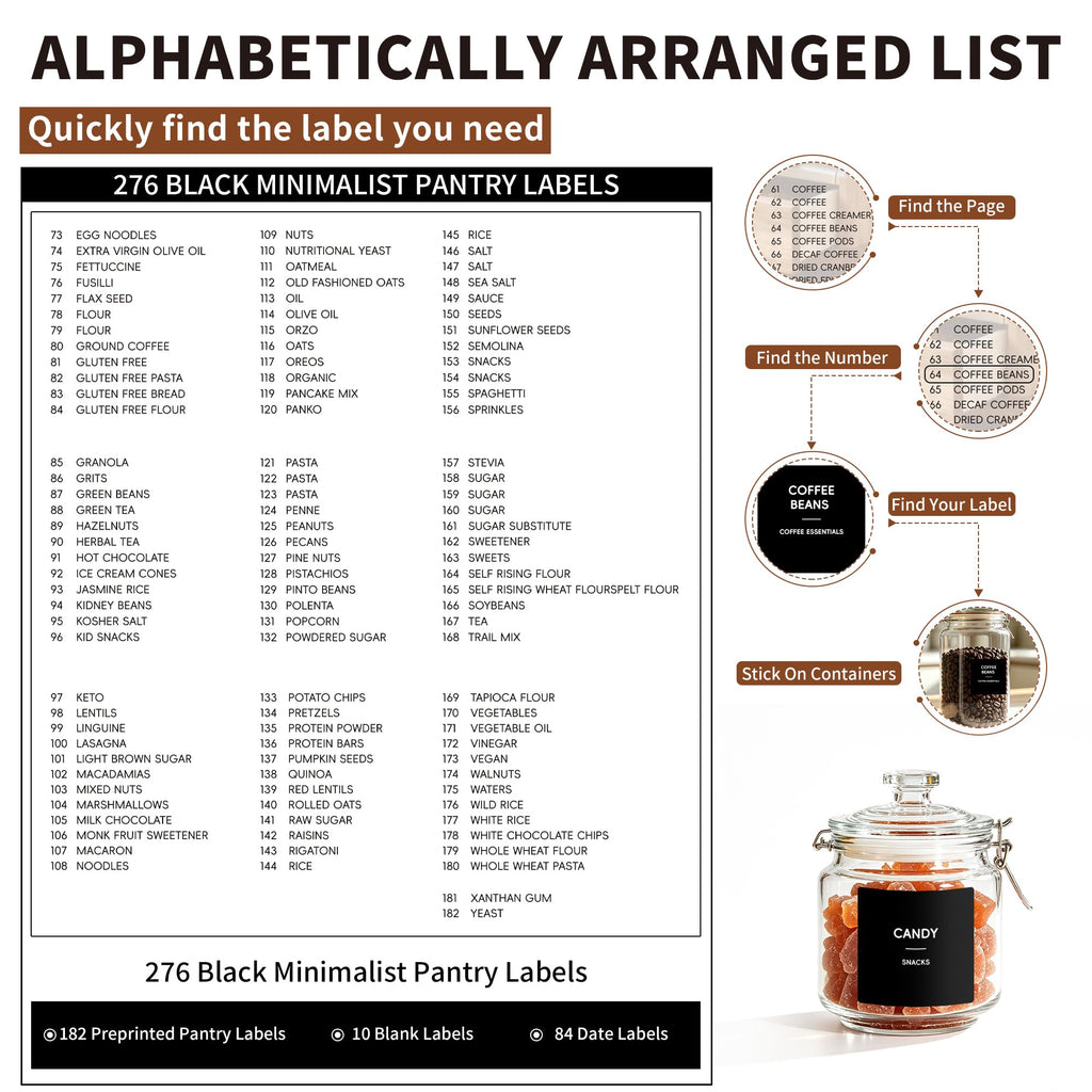 276 Pantry Labels for Food Containers
