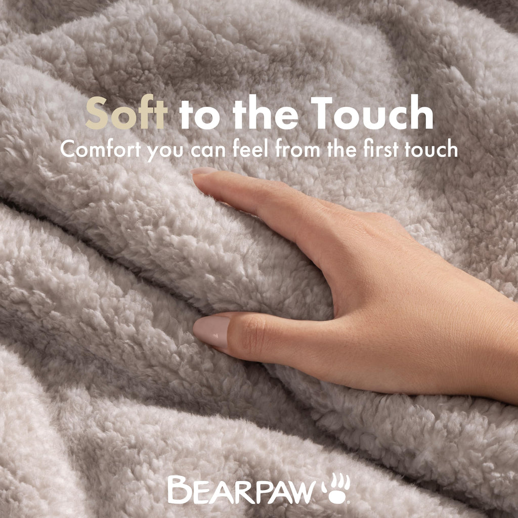 Sherpa Couch Blanket, Soft Throw, 50" x 70", Beige Sand