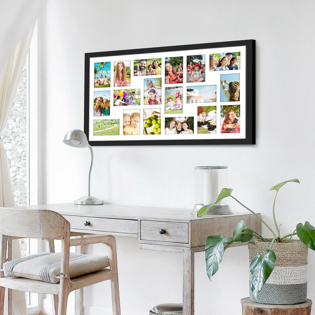 18x30 Collage Frame For 18 4x6 Photos Black