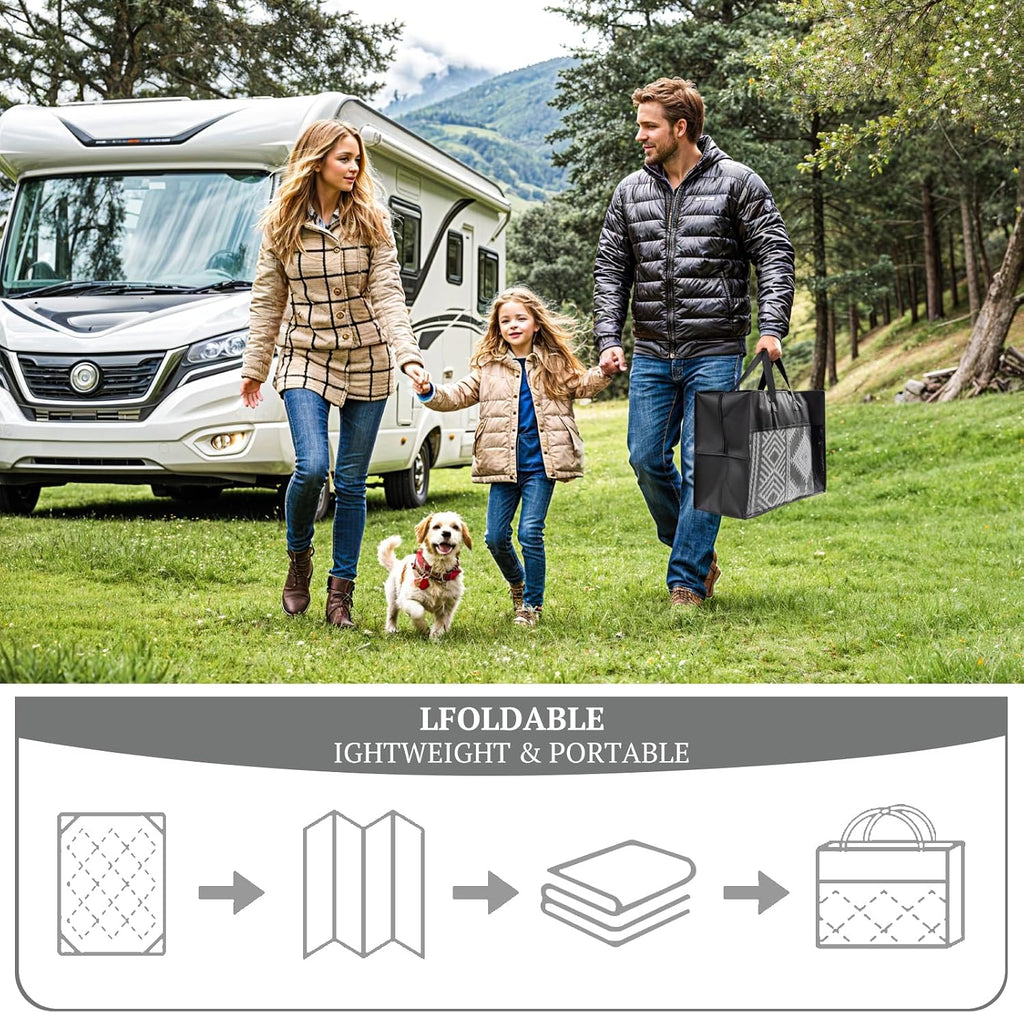 Waterproof Outdoor Rug, Reversible Plastic Straw Patio Camping Rugs, Outdoor Indoor RV Mat Carpet, Outside