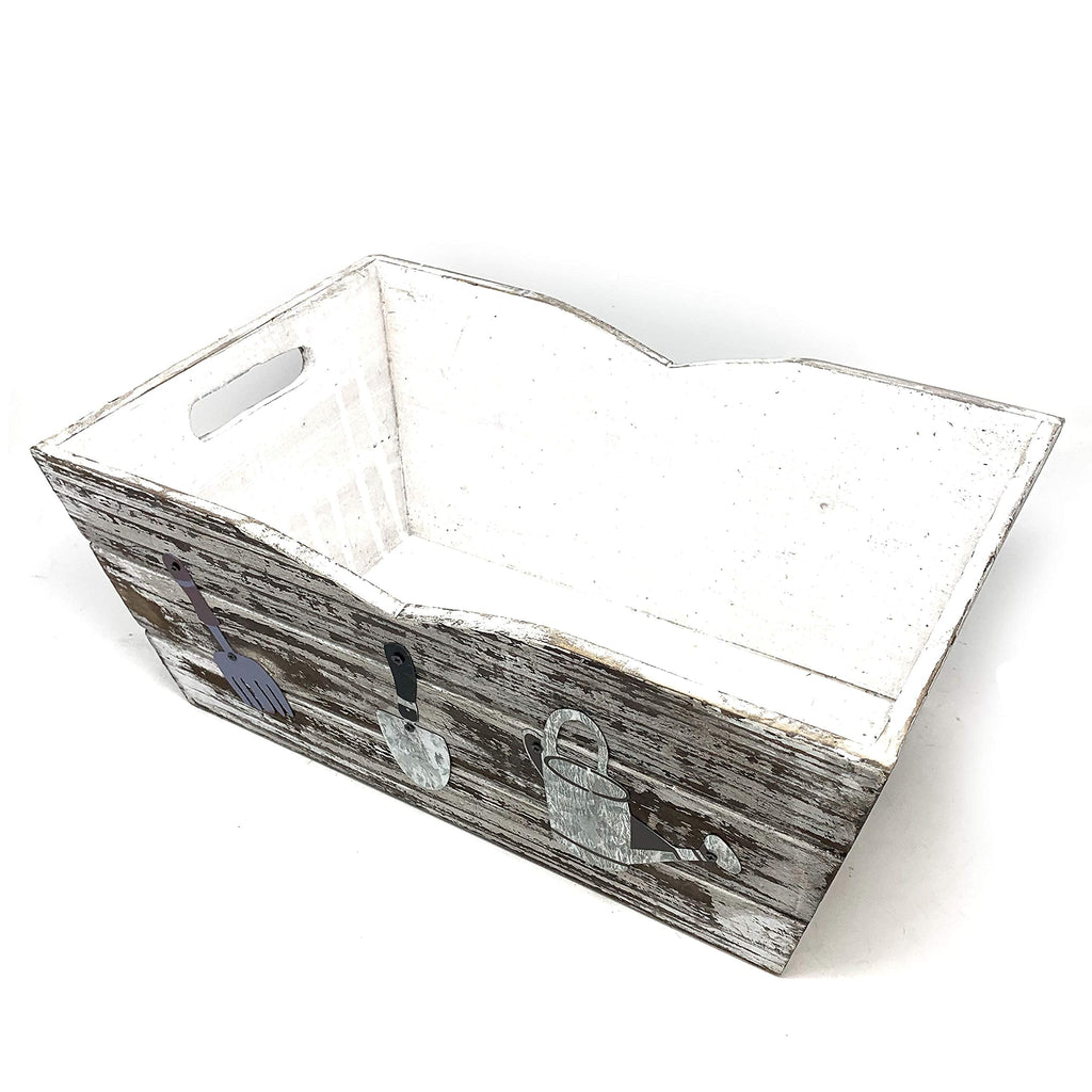 Set Wooden Boxes Planter Trough for flower pots - Indoor Outdoor decoration Storage Display Boxes (Style
