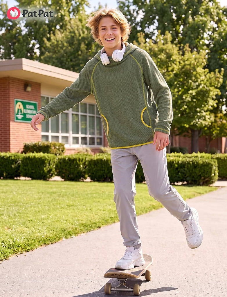 Boys Hoodies Thermal Long Sleeve Pullover with Pocket