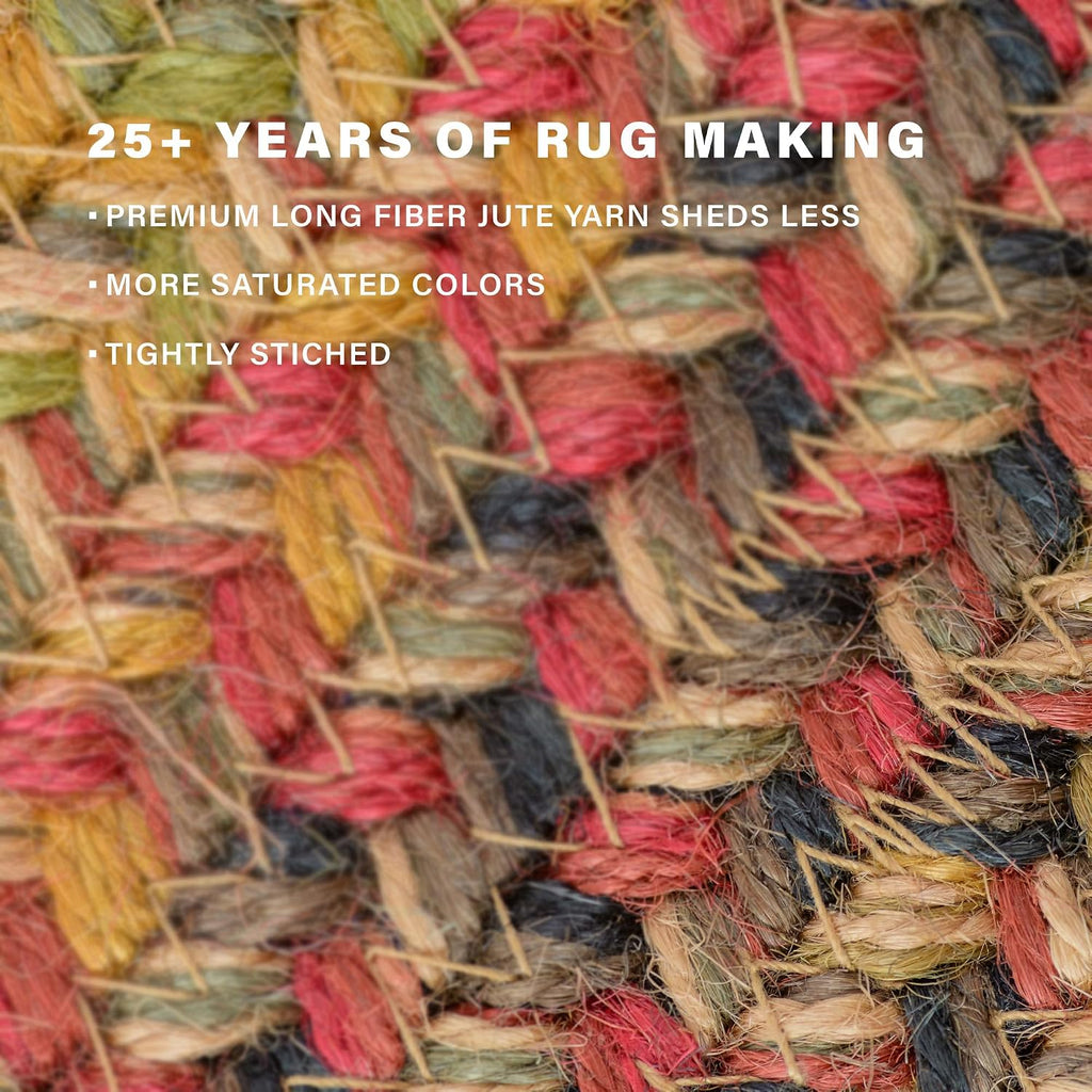 Kingston Oval Braided Rugs 20x30 - A Jute Braided Multi Colored Rug to Use, and Bathroom