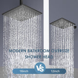 16 inch Matte Black Large Rain Shower Head