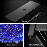 43-Inch Propane Fire Pit Table, 50,000 BTU Outdoor Gas Firepit with Waterproof Cover, Glass Stones, Removable Lid, Cup Holders, 2-in-1 Fire Table for - Image 6