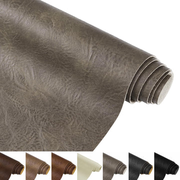 Faux Leather Fabric, 1.0mm Thick Vinyl Upholstery Fabric 55" x 72", Soft Fake Leather Fabric by The Yard for Sofa