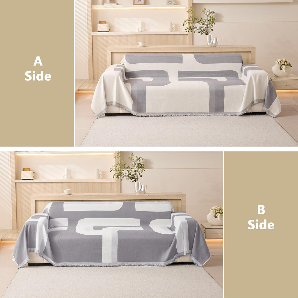 Boho Couch Cover Super Soft Couch Covers for 2-3 Cushion Couch Sofa, Modern Jacquard Sofa Slipcover Loveseat Futon