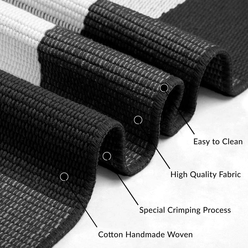 2x3 Buffalo Plaid Rug, Washable Outdoor Door Mat, Black White