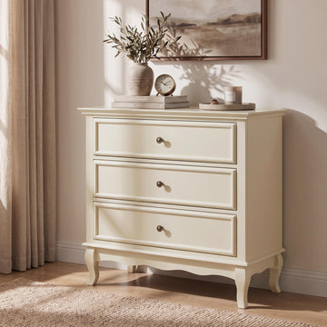 3 Drawer Dresser, 32" Wide Painted Chest of Drawers