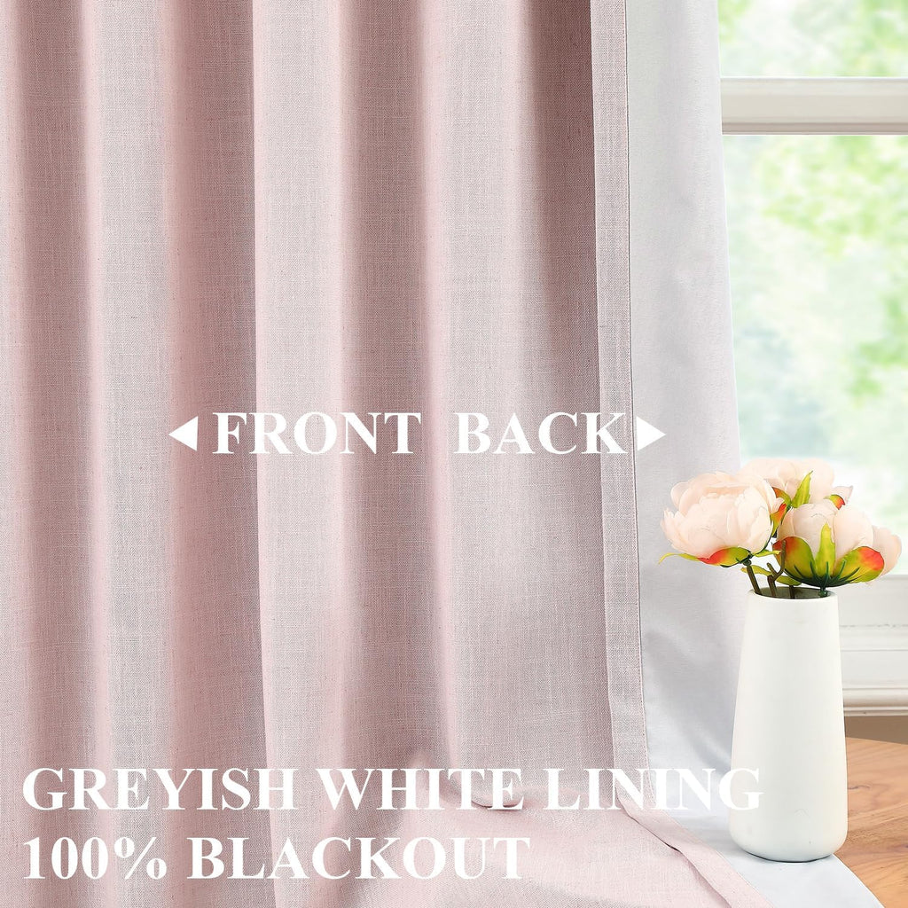 White Pinch Pleated Full Blackout Curtains (Set of 2 Panels) Thermal Insulated Window Curtains 108 inch Bedroom Room Darkening Pinch