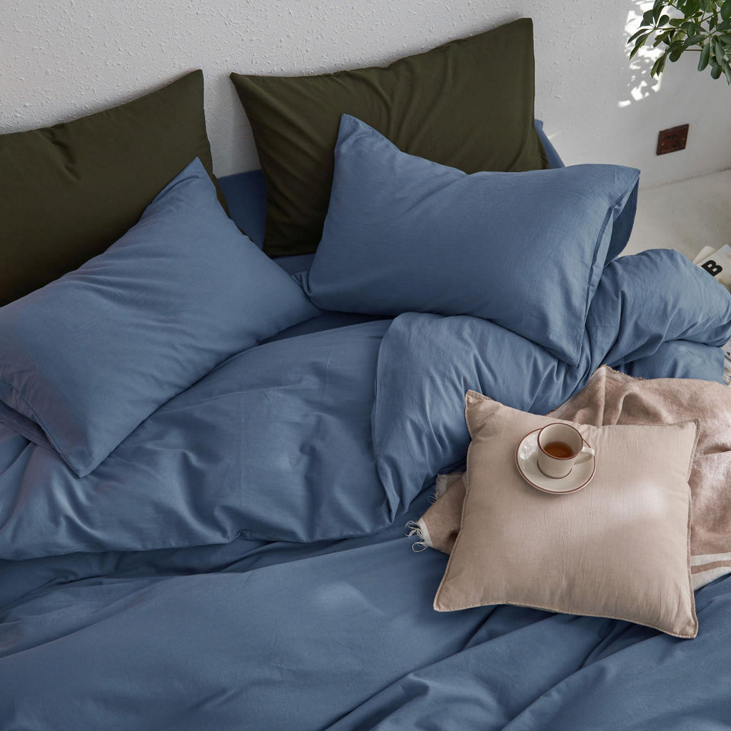 Upgraded Softer Duvet Cover Set 100% Washed Cotton Twill