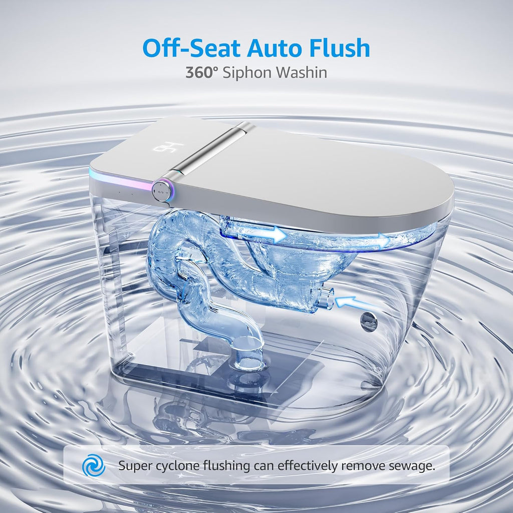 Smart Toilet with Bidet Built In, Heated Seat, Warm Water Wash & Dryer