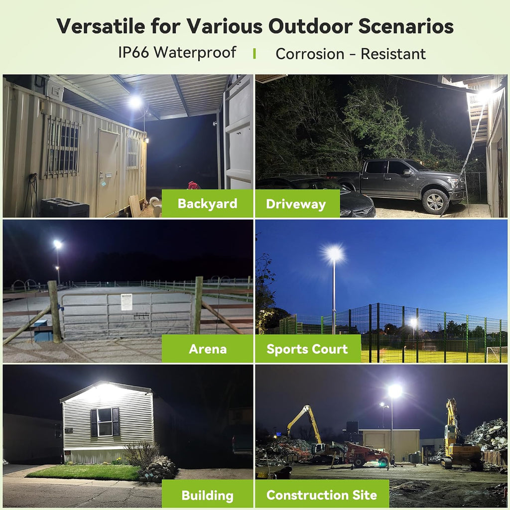 Pro 6 Series 200W 30,000LM LED Flood Light Outdoor, ETL Certified, 100V-277V, 5000K Daylight, IP66 Waterproof