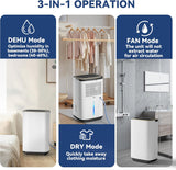 5000 Sq.Ft Dehumidifier for Basement with Drain Hose, 50 Pint Large Best Compressor Dehumidifiers for Home or Garage