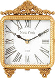 Deco 79 Metal Scroll Decorative Clock Antique Style Mantel Clock, Tabletop Clock 6" x 3" x 8", Gold