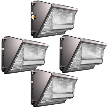 4 Pack 200W Wall Mount Wall Pack - Dusk-to-Dawn, IP65 ETL, 60ft Coverage Area, Wall Pack LED