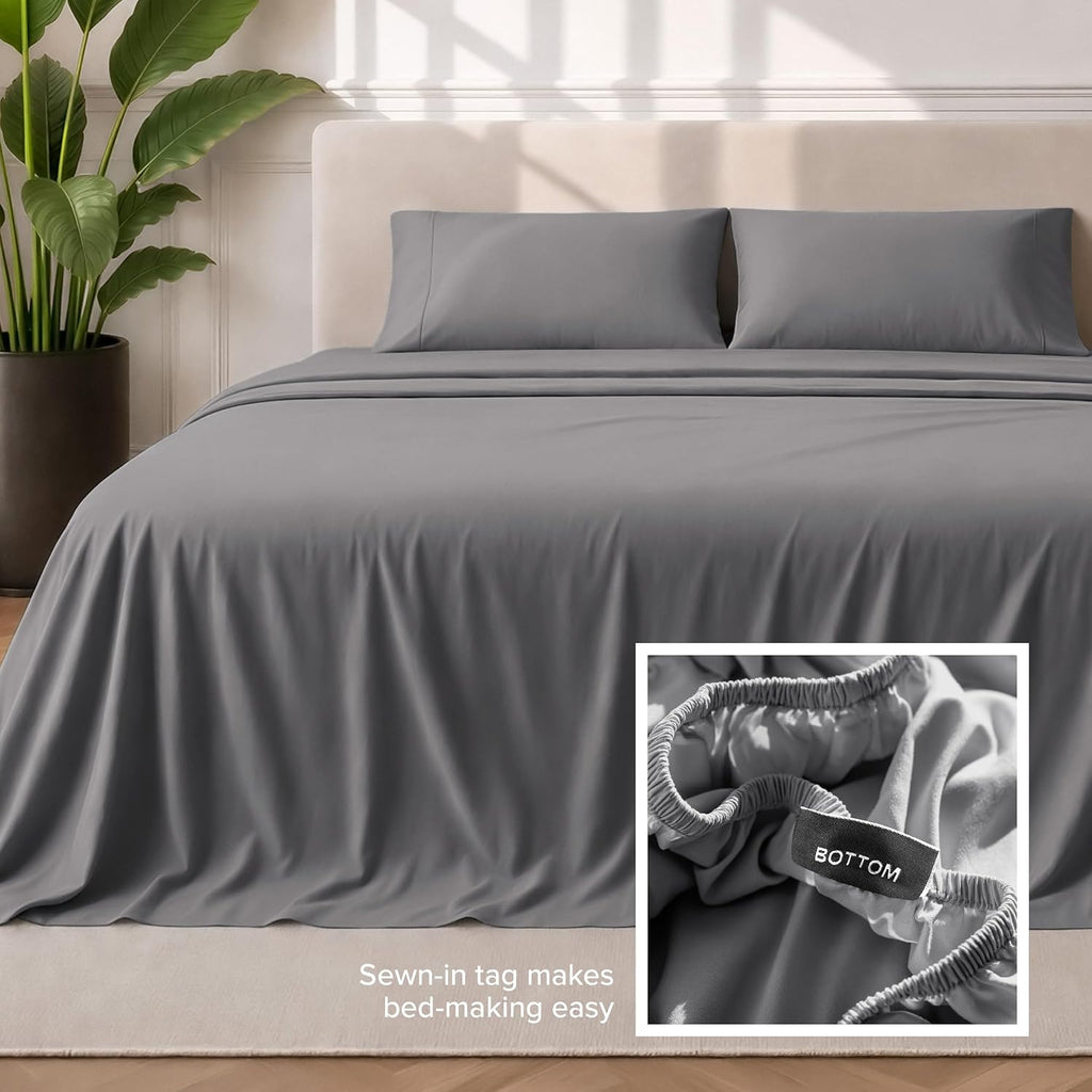 King Sheet Set - 1800 Ultra-Soft Microfiber King Bed Sheets - Double Brushed - Deep Pockets - Easy Fit - 4 Piece Set