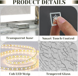 32x 22 Inch Large Lighted Vanity Mirror with Dimmable 3 Modes, LED Makeup Mirror ＆ Dressing Room, Tabletop or Wall